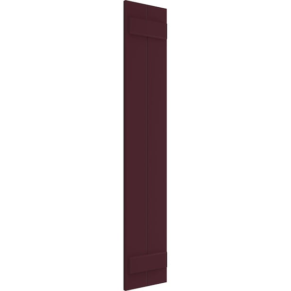 True Fit PVC, Two Board Joined Board-n-Batten Shutters, Wine Red, 10 3/4W X 27H